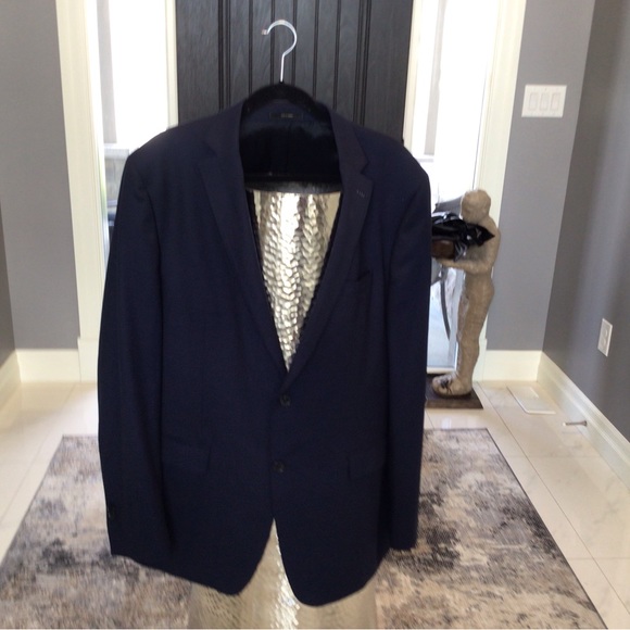 Massimo Dutti finest Italian fabric made in turkey navy blue sports jacket - Picture 12 of 17